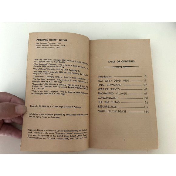 A.E. Van Vogt Monsters, Paperback Library 3rd Ed 1970, Ackerman Introduction VTG - Picture 6 of 10